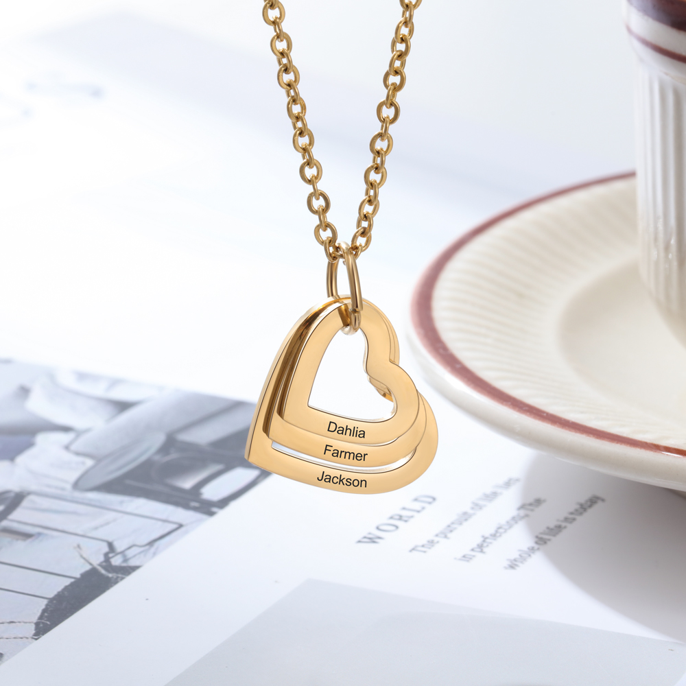 3 Hearts Customised Necklace-Jessemade AU