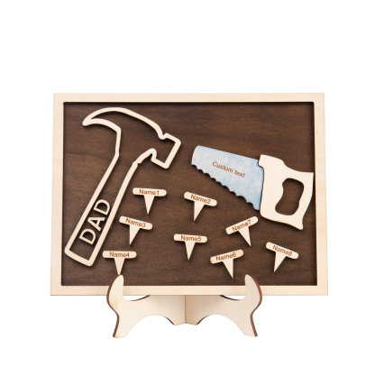 Dad Tool Set Wood Signs Custom 8 Names Father’s Day Handyman Construction Dad Sign-Jessemade AU