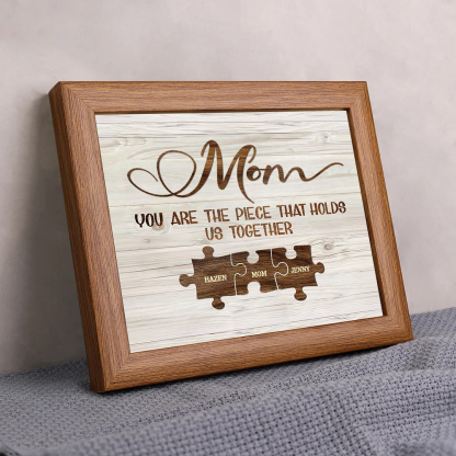 Personalised Puzzle Picture Frame With Light Custom 4 Names Home Decor - You are the piece that holds us together-Jessemade AU