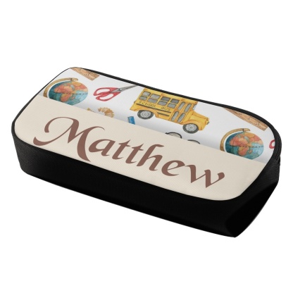 Personalised  Name Pencil Case School Bus Pen Bag Zipper Back to School Gifts for Student-Jessemade AU