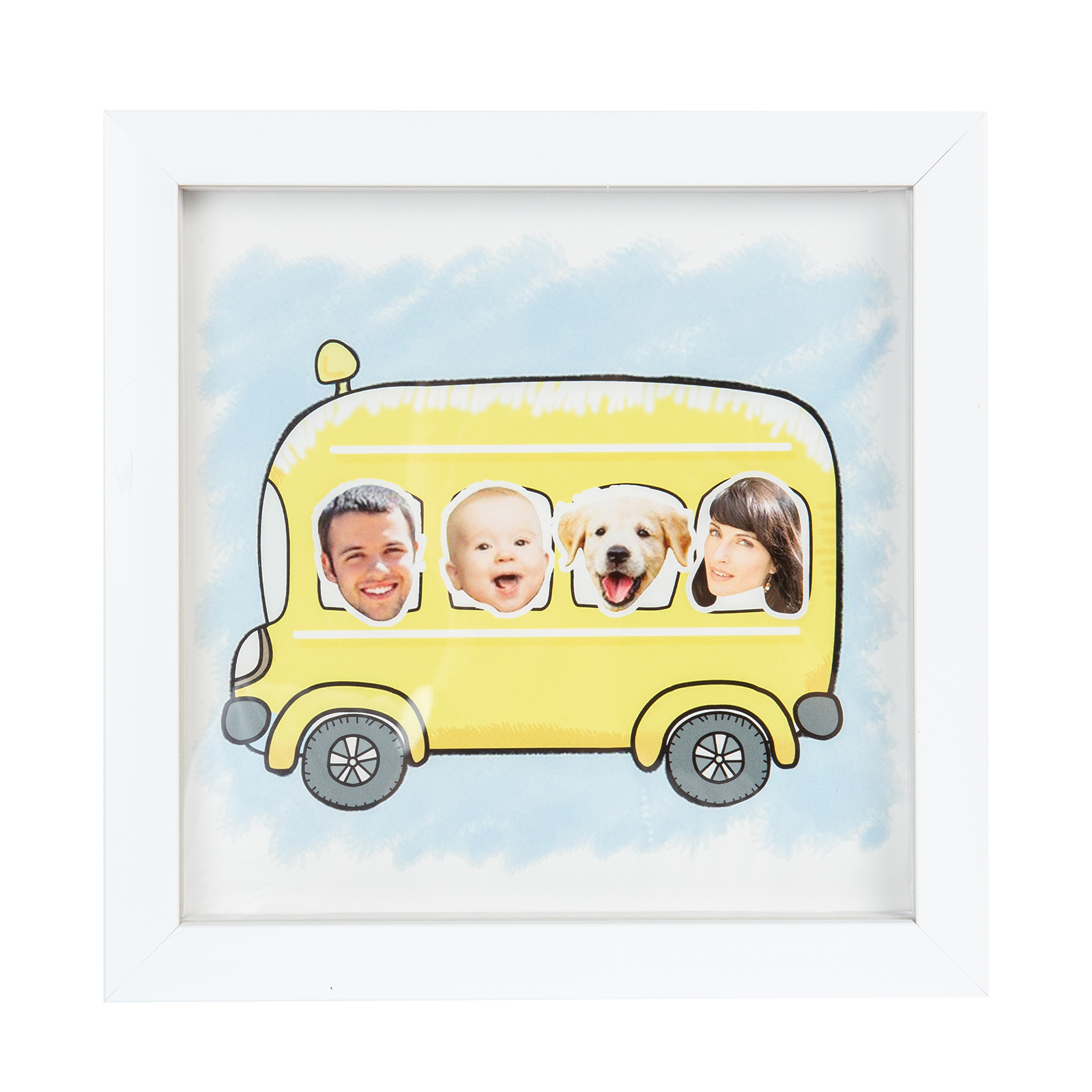 Personalised Funny Bus Family Stereo Photo Frame With Dog-Jessemade AU