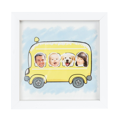 Personalised Funny Bus Family Stereo Photo Frame With Dog-Jessemade AU