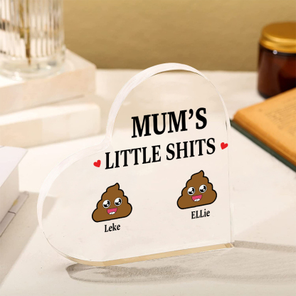 2 Names - Personalised Acrylic Heart Keepsake Custom Name Ornaments Mother's Day Funny Gifts for Mum-Jessemade AU