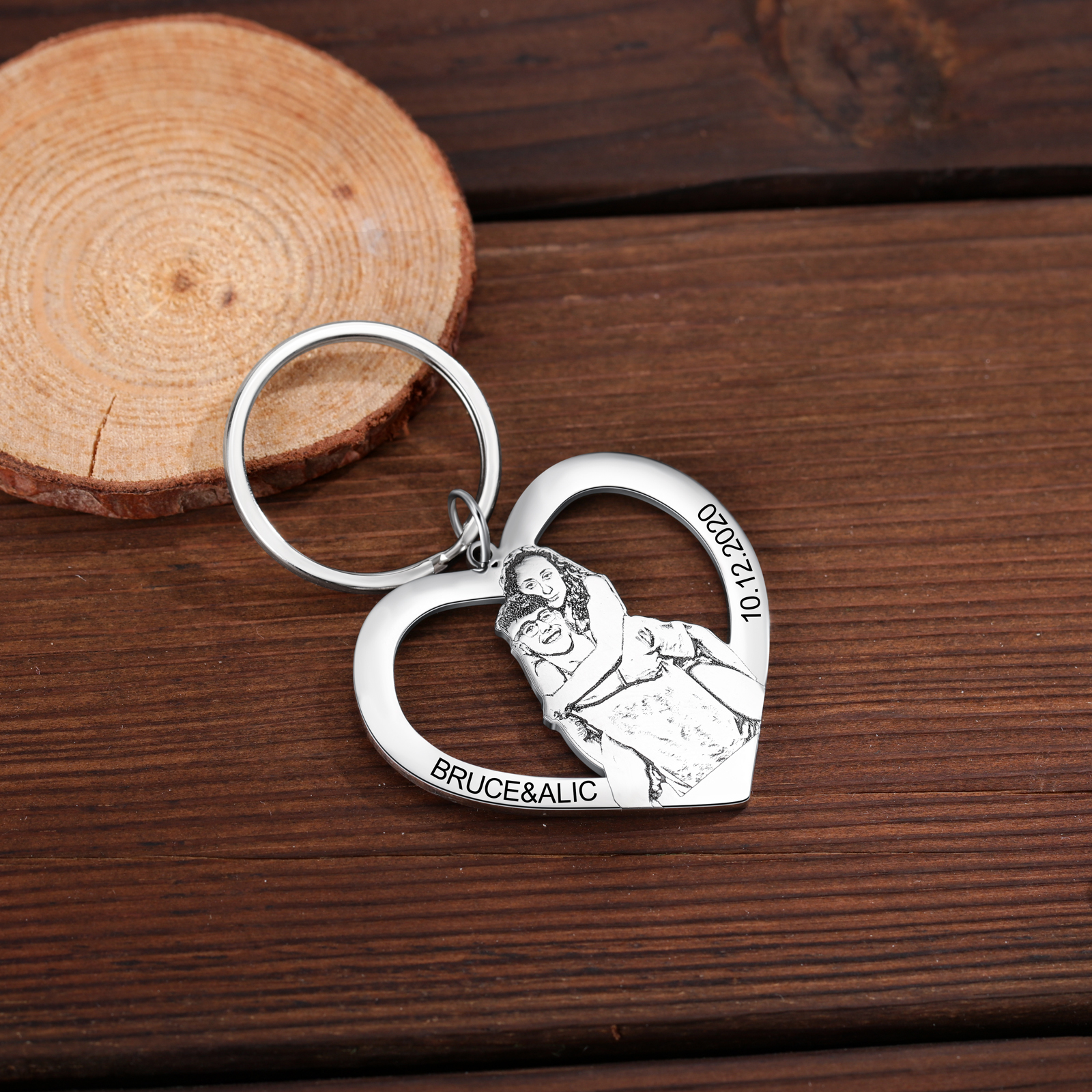 Personalised Keychain Engraved Photo Keychain Gifts For Lover-Jessemade AU