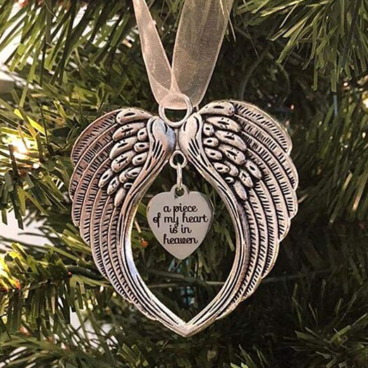 Memorial Angel Wings Heart Ornament A Piece of My Heart Is In Heaven-Jessemade AU