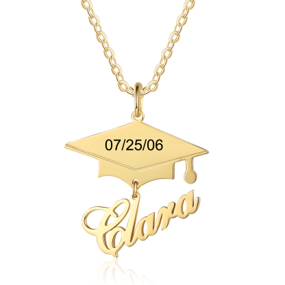 Personalised Graduation Name Necklace Bachelor Cap Necklace-Jessemade AU