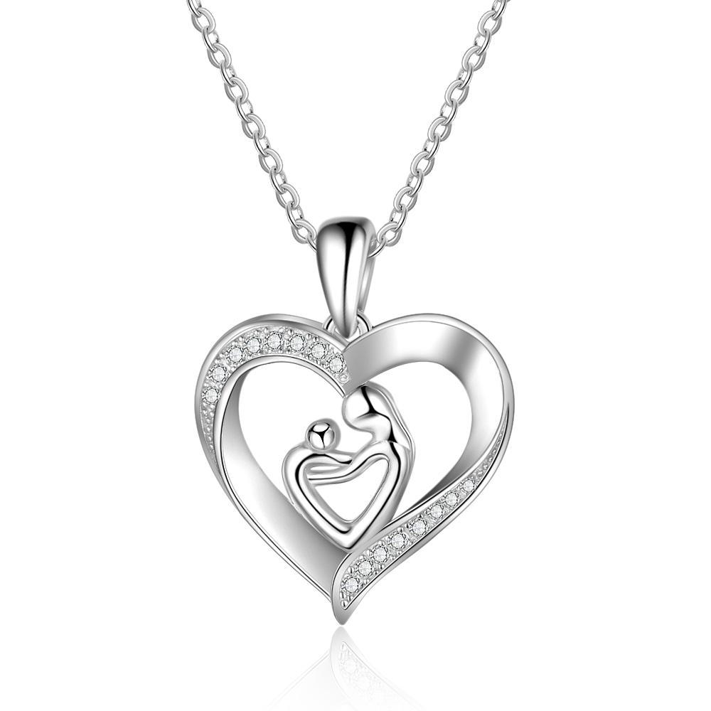925 Sterling Silver Engraved with 2 Names Love Necklace For Mom-Jessemade AU