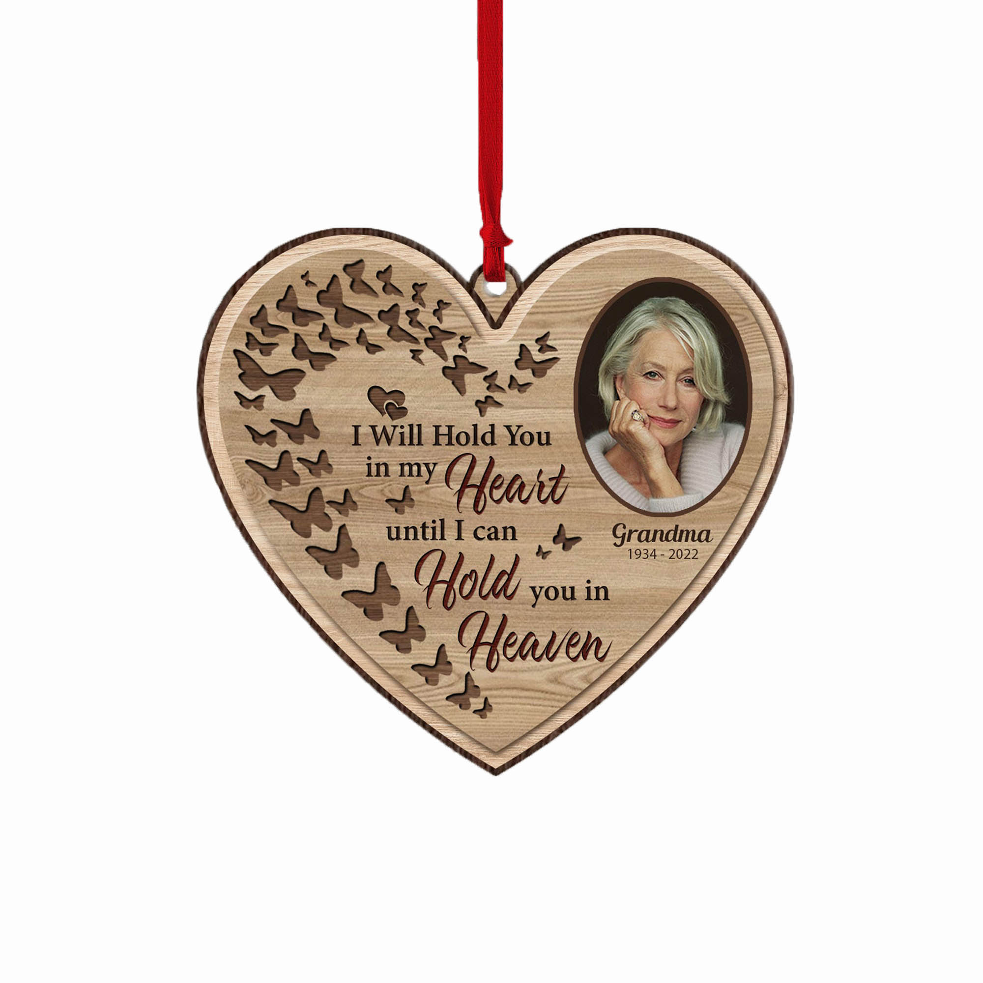 I Will Hold You In My Heart Memorial Ornament Personalised Photo Ornament-Jessemade AU