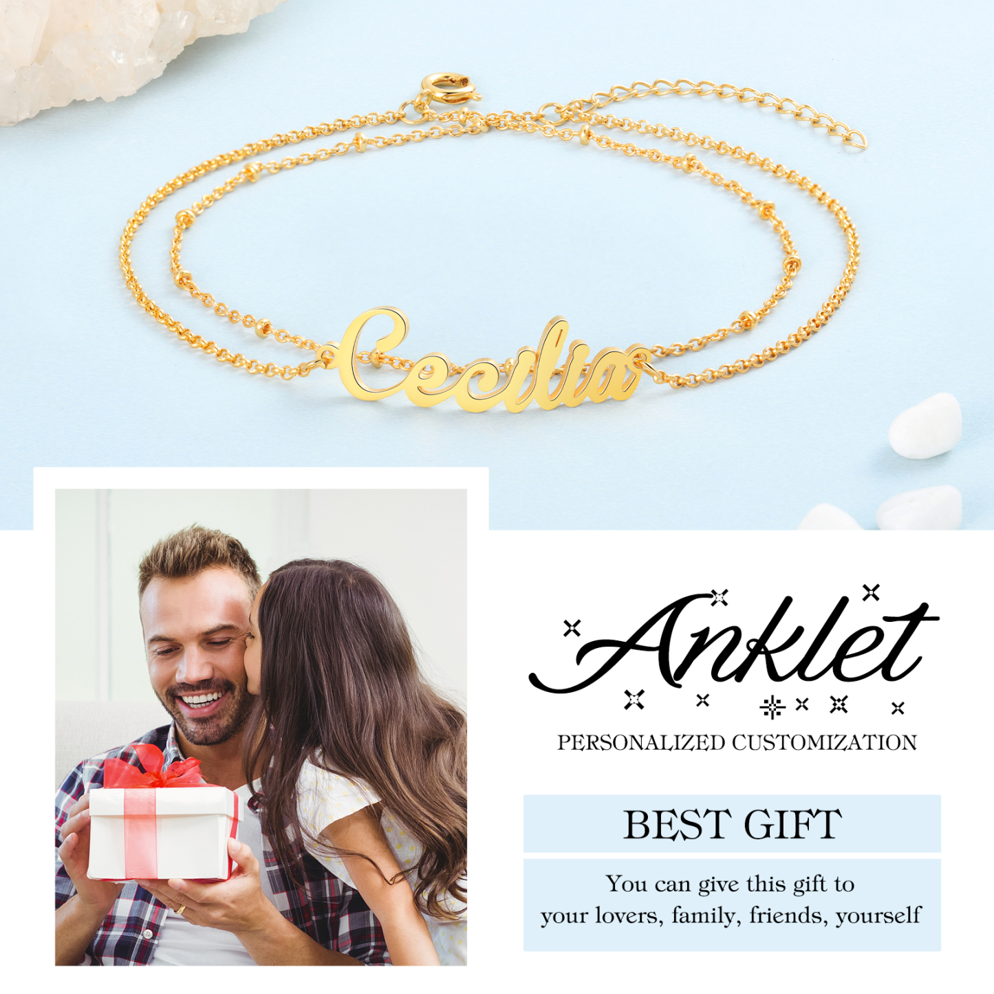 Personalised Name Anklet For The Summer-Next Life Meet Again-Jessemade AU