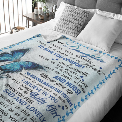 To My Daughter You'll Always Be My Baby Girl Flannel Blanket-Jessemade AU