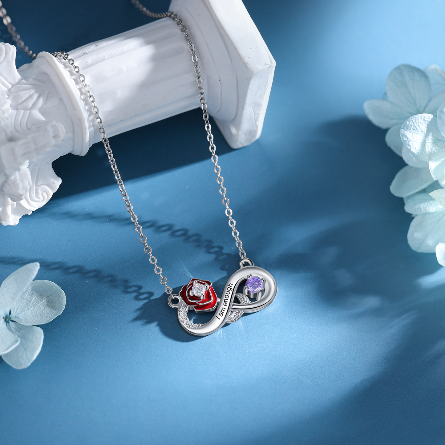 Personalised June Birthflower Necklace With Birthstone Gift For Women-Jessemade AU