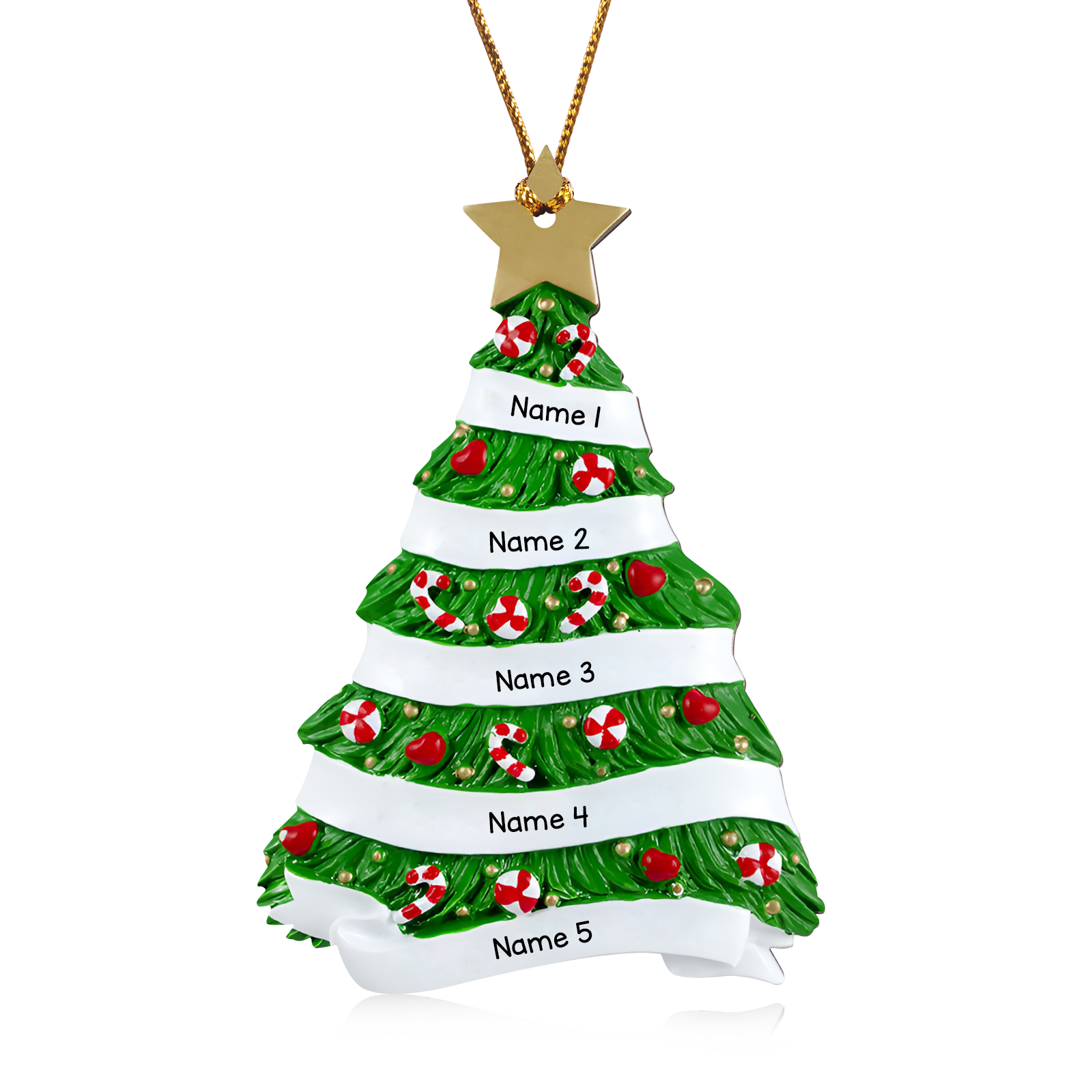 5 Names - Personalised Christmas Tree Ornament Customised Name Wooden Hanging Ornaments Christmas Gift for Family-Jessemade AU