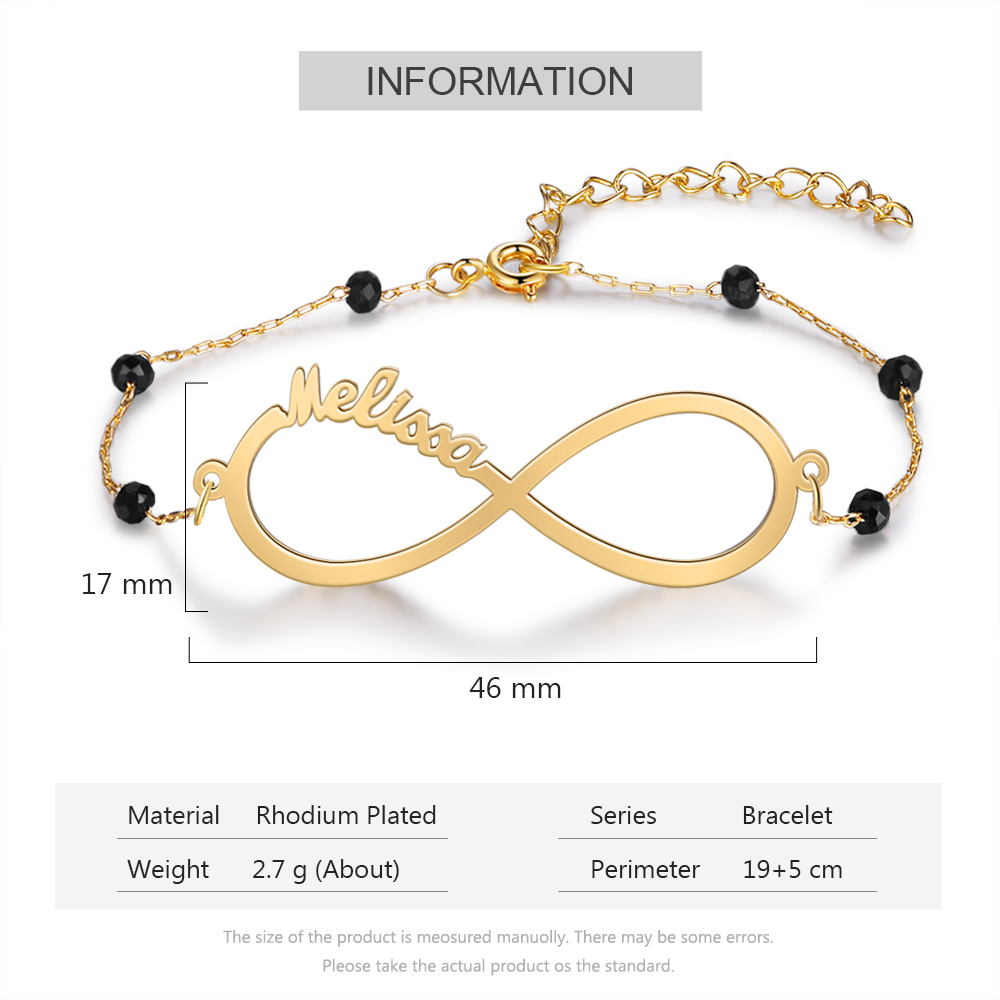 Personalised Infinity Bracelet Custom 1 Name Bracelet Gift For Women-Jessemade AU