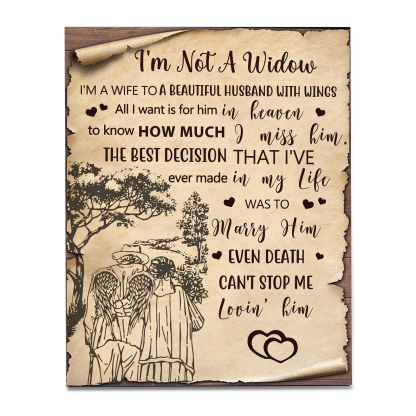 Old Couple Memorial Wooden Plaque Art Decorations Picture Board Desktop Ornaments - I'm Not A Widow-Jessemade AU
