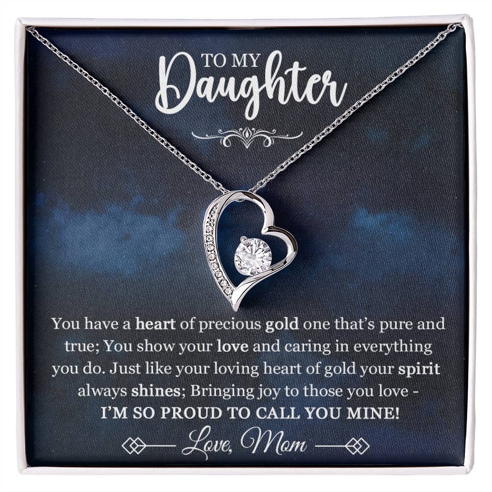 To My Daughter Heart Necklace Mom to Daughter Birthday Gift for Daughter - I'M SO PROUD TO CALL YOU MINE-Jessemade AU