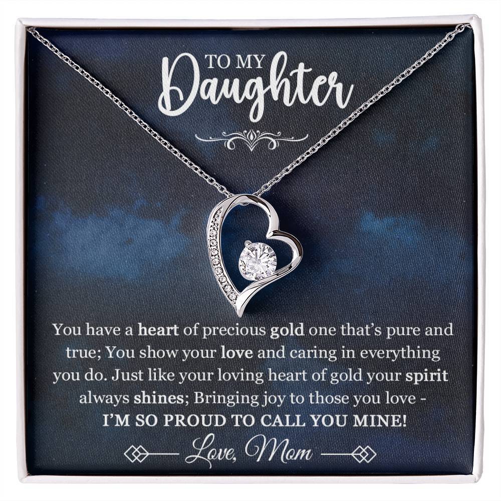 To My Daughter Heart Necklace Mom to Daughter Birthday Gift for Daughter - I'M SO PROUD TO CALL YOU MINE-Jessemade AU