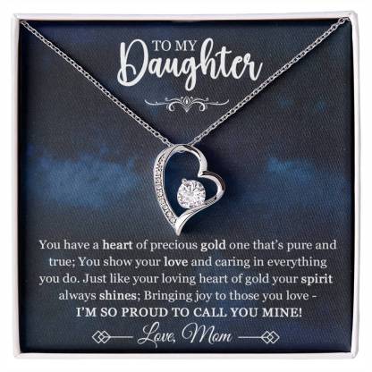 To My Daughter Heart Necklace Mom to Daughter Birthday Gift for Daughter - I'M SO PROUD TO CALL YOU MINE-Jessemade AU