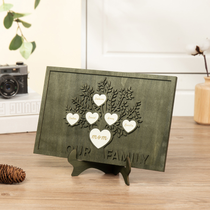 Family Tree Wood Frame Personalised Family Tree Sign Custom 6 Names Plaque-Jessemade AU