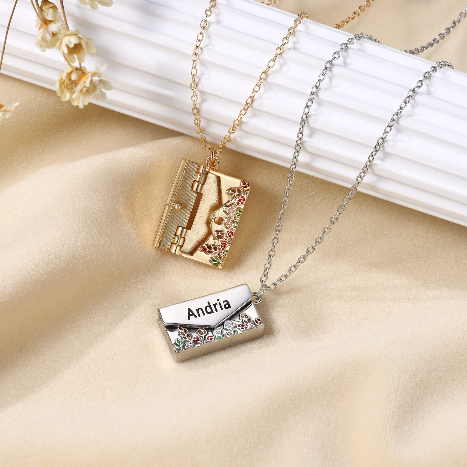 Personalised Women's Necklace Customised Name Envelope Necklace Gifts for Her-Jessemade AU