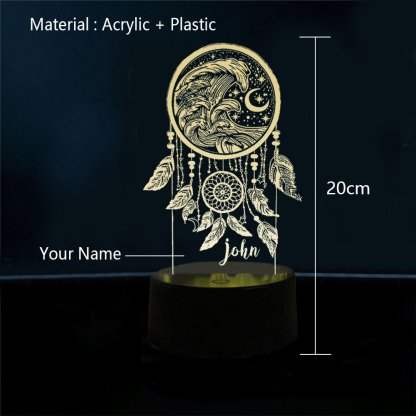 Personalised Dream Catcher Night Light Custom Name Gifts For Kids-Jessemade AU