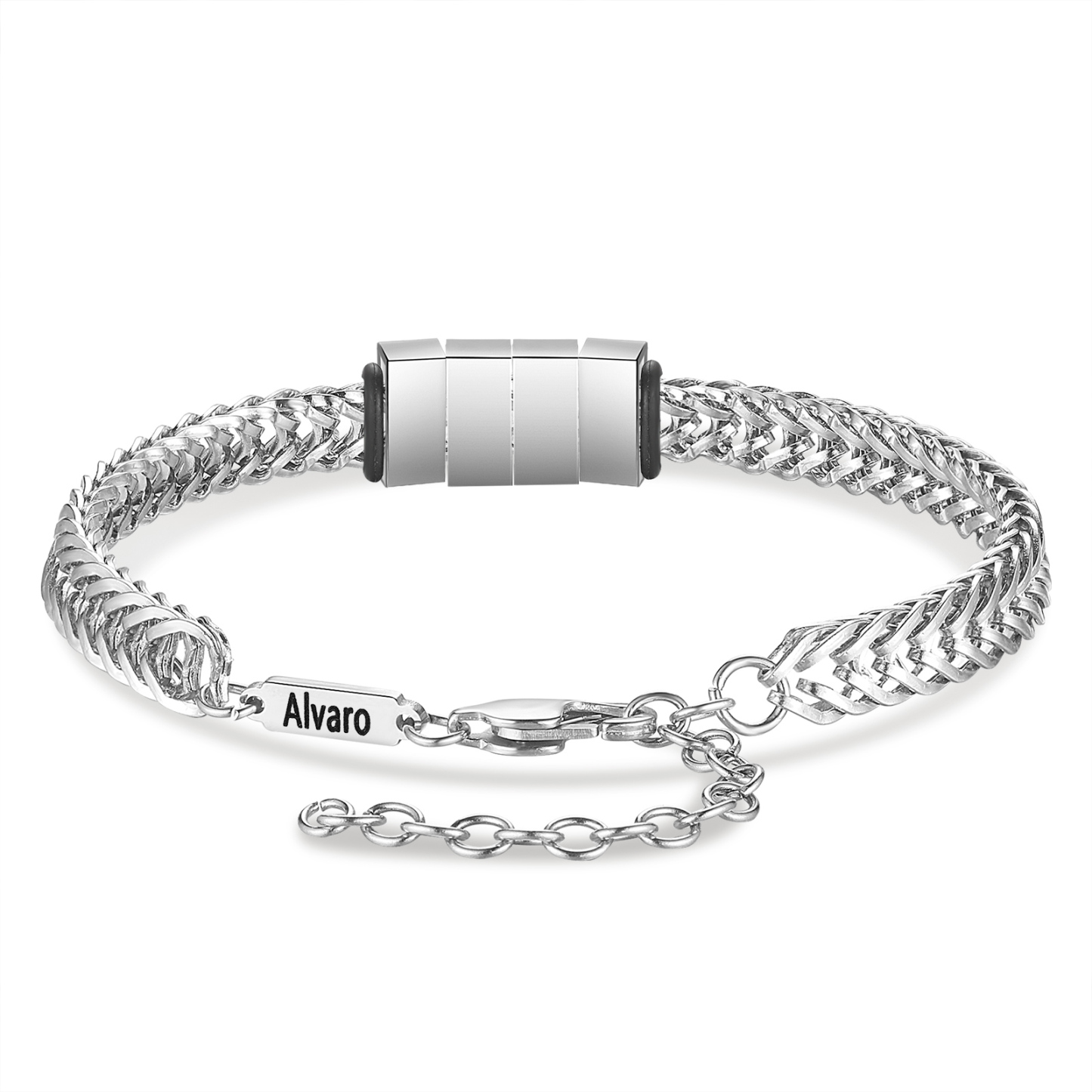 Personalised Men's Beaded Bracelet Custom 5 Names Adjustable Bracelets Stainless Steel Gifts for Him-Jessemade AU