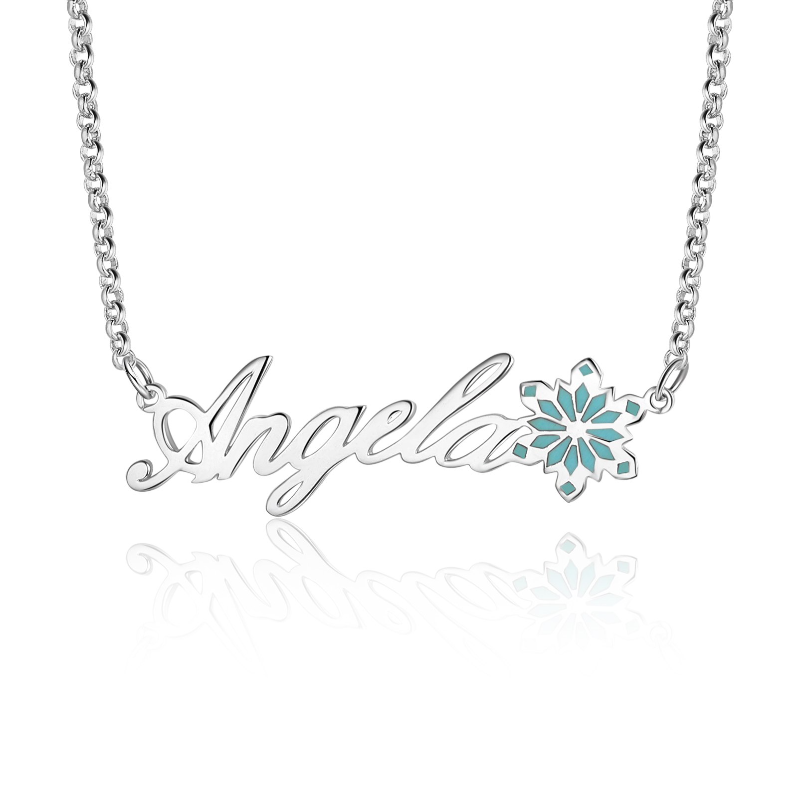 Personalised Snowflake Necklace Custom 1 Name Necklace Gift For Her-Jessemade AU