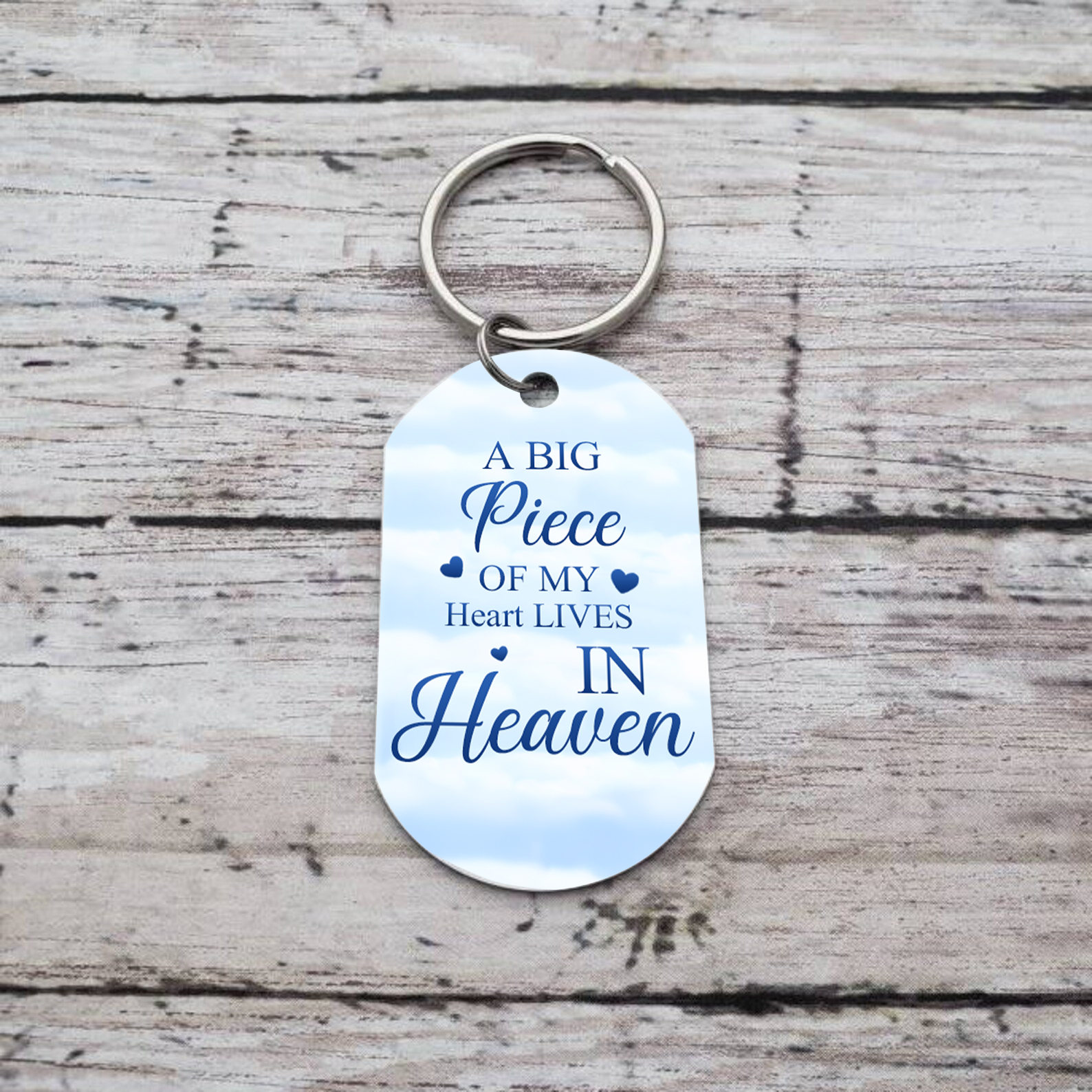 Memorial Photo Keychain Custom Name & Date Keyring Personalised Keychains - A Big Piece of My Heart Lives in Heaven-Jessemade AU