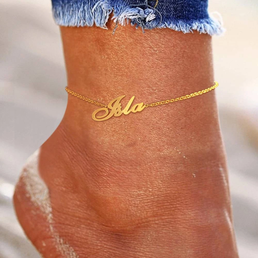 Adjustable Personalised Name Ankle for Women-Jessemade AU