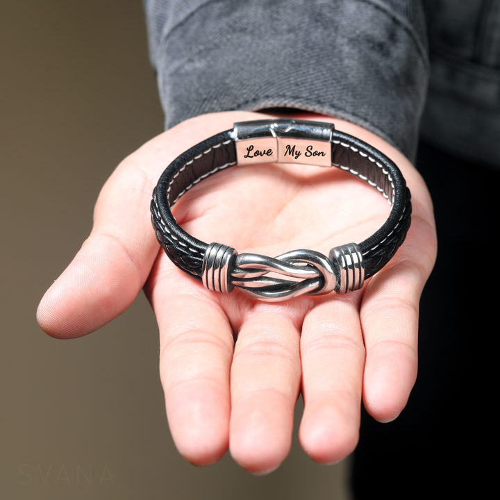 Mother and Son Infinity Knot Leather Bracelet Inspirational Christmas Gifts For Son