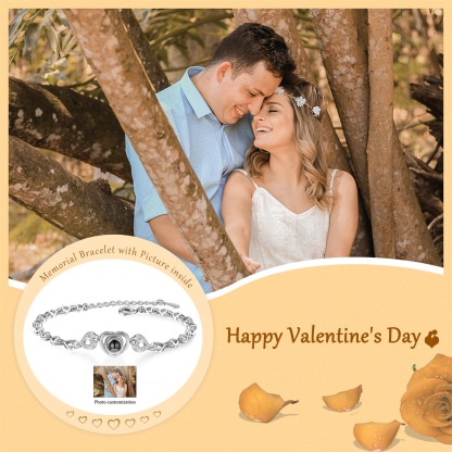Heart Chain Projection Bracelet Personalised Photo Bracelet Creative Gift for Her-Jessemade AU