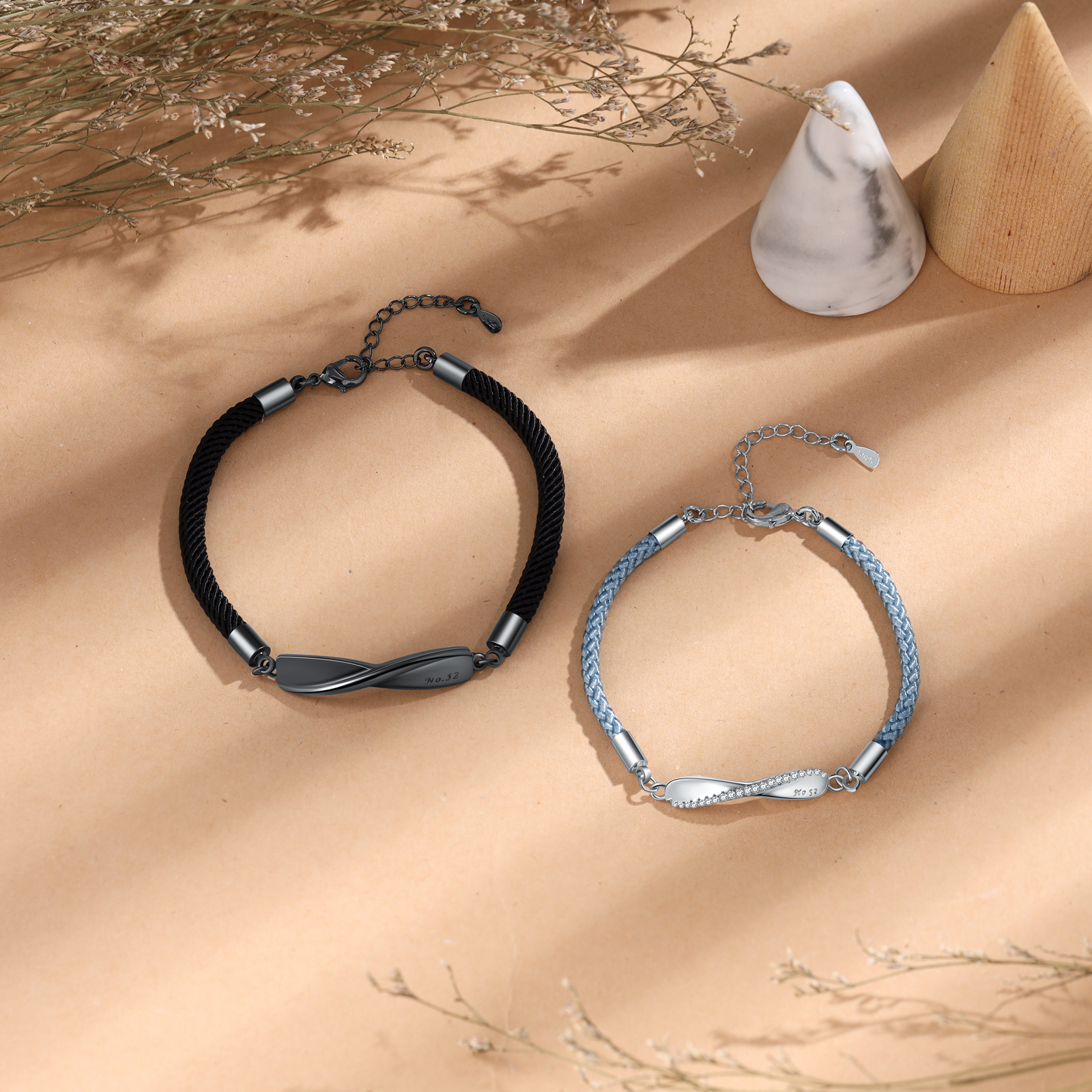 Personalised Braided Couple Bracelet Gifts For Her or Him-Jessemade AU