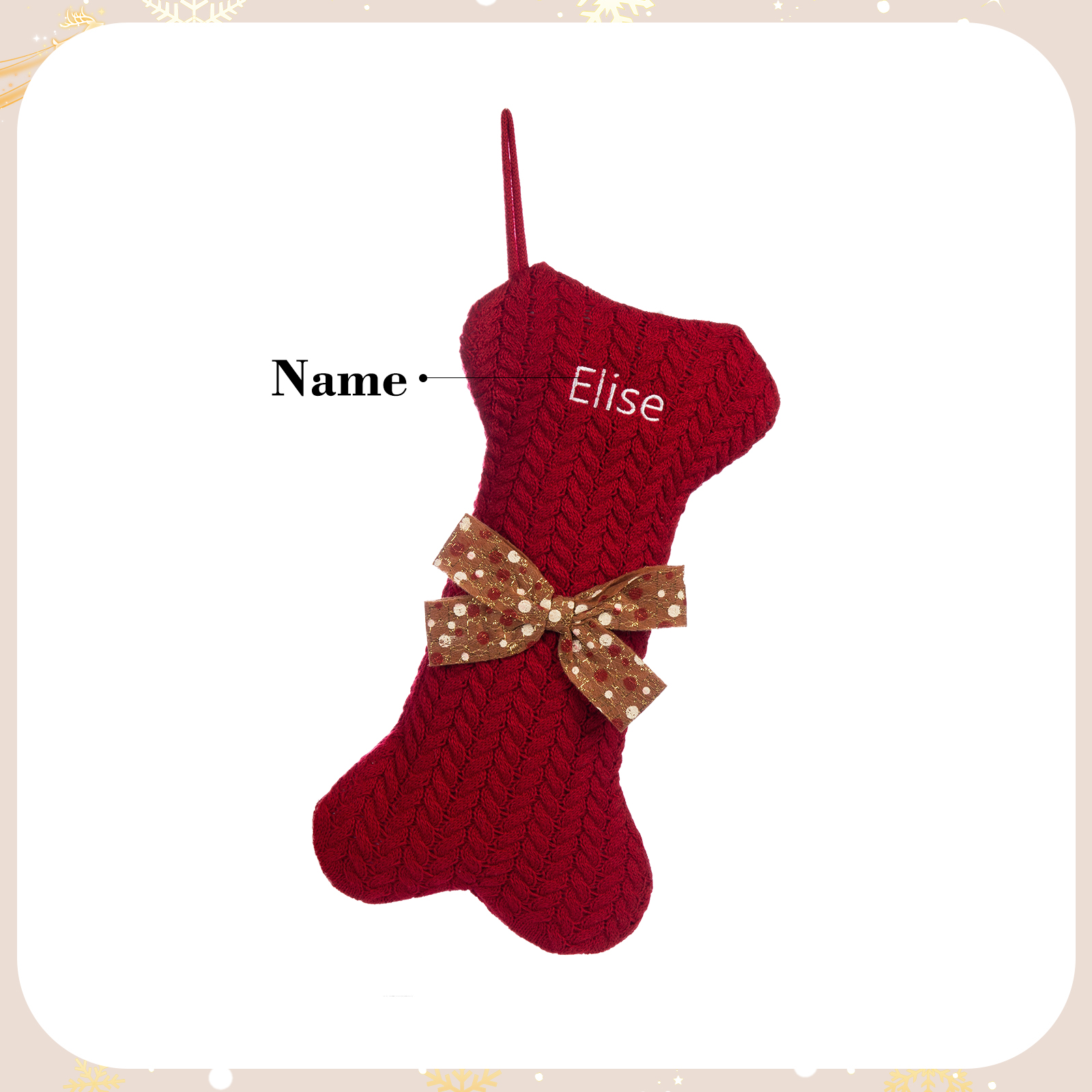 Personalised Christmas Stockings Ornaments Dog Bone Christmas Stockings Custom 1 Name Gifts for Family Friends-Jessemade AU