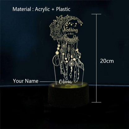 Personalised Dream Catcher Night Light Custom Name Gifts For Kids-Jessemade AU