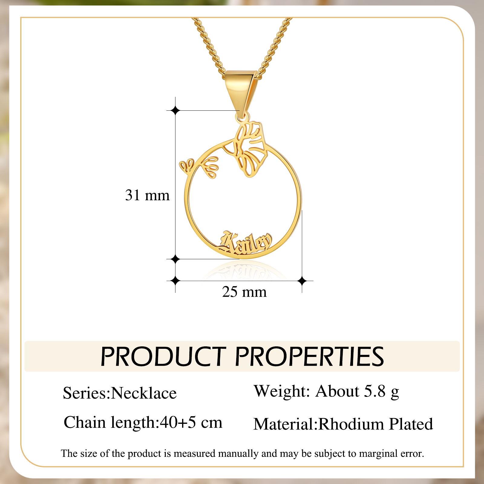 Personalised Birthflower Name Necklace Classic Jewelry Gift For Her-Jessemade AU