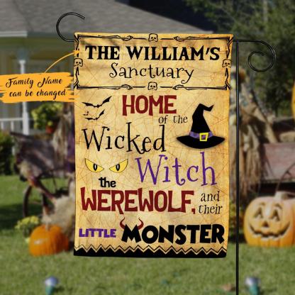 Personalised Halloween Family Sanctuary Garden Flag-Jessemade AU