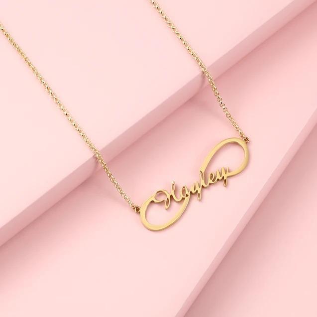 Personalised Infinity Necklace Custom 1 Name Necklace Gift For Women-Jessemade AU