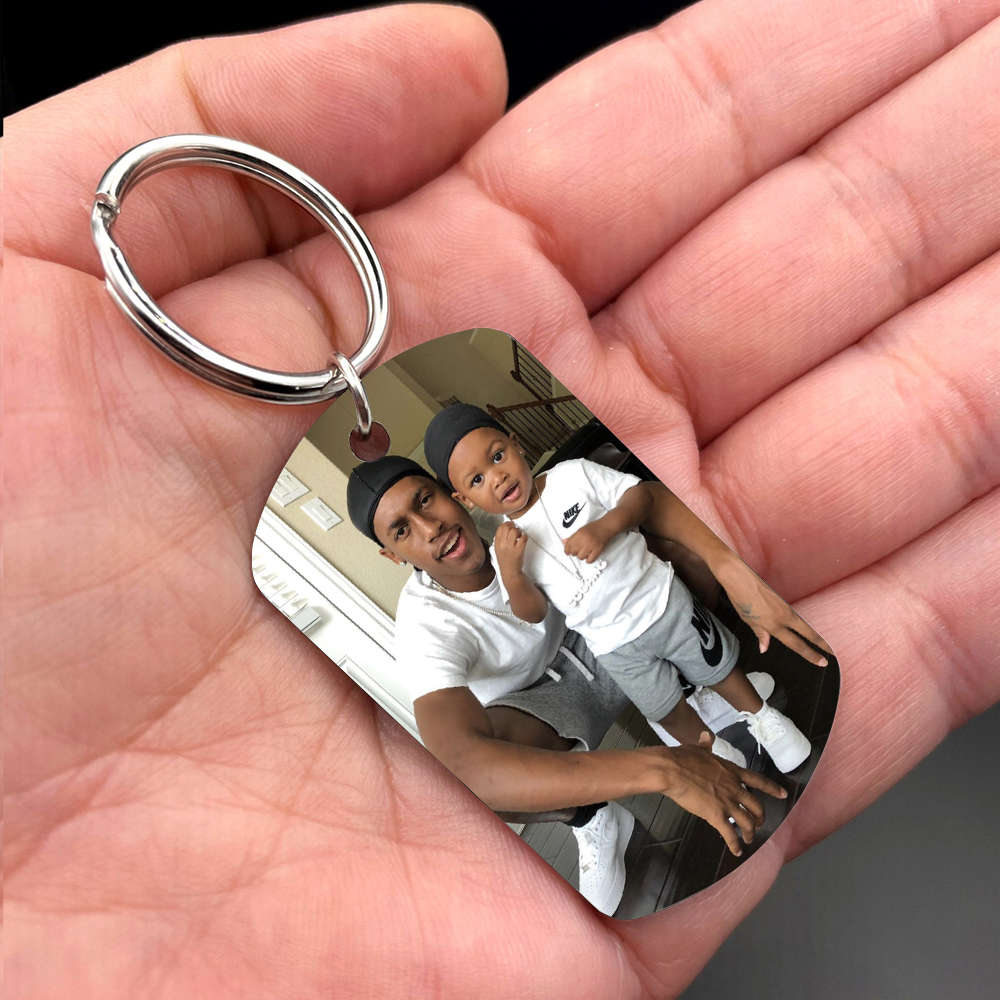 Personalised Father and Son Photo Keychain Best Friends In Life Father Keyring-Jessemade AU