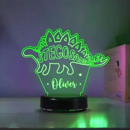 7 colour LED Lamp Dinosaur custom Name Engraved Night Light for Kids Gift-Jessemade AU