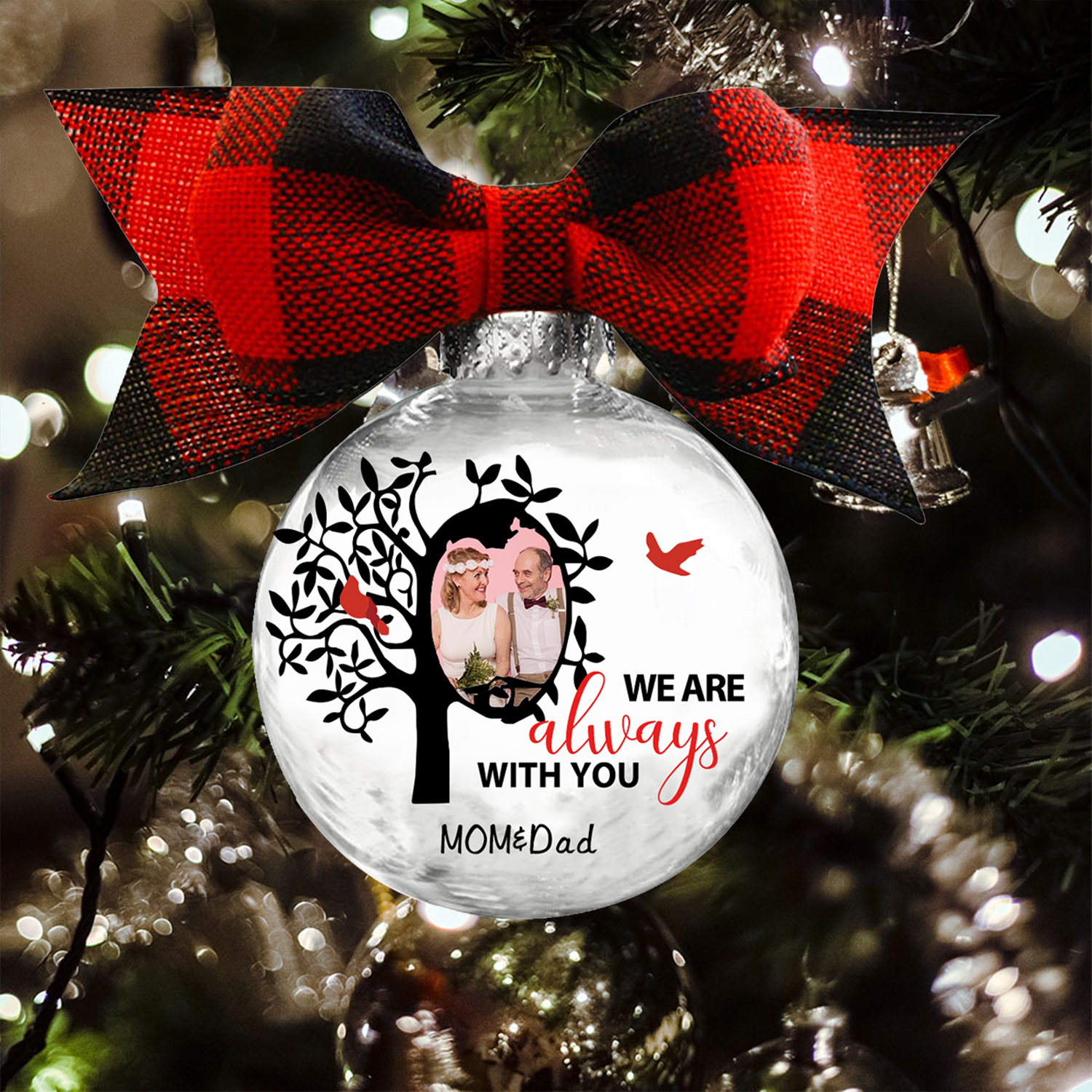 Personalised Photo Ball Ornament We Are Always With You Memorial Ornament-Jessemade AU