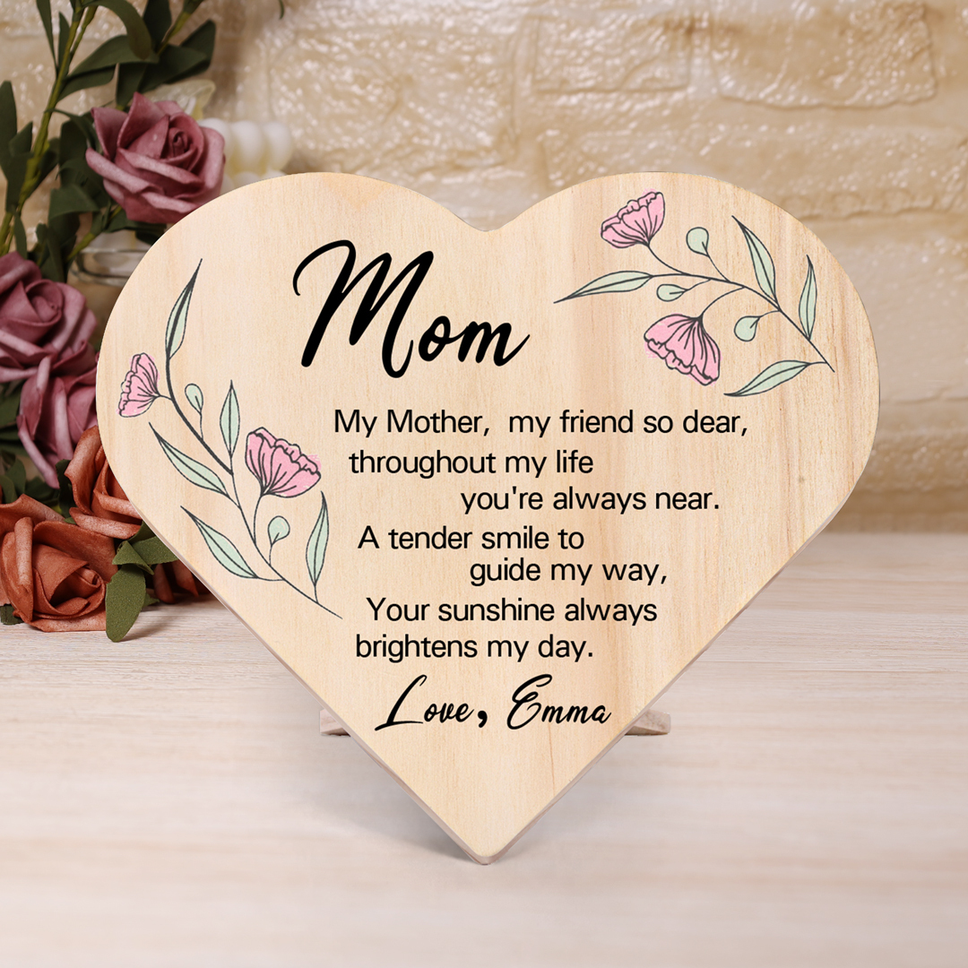 To My Mom Personalised Wooden Heart Keepsake Desktop Ornament "For all the times I forgot to thank you" Mothers Gifts-Jessemade AU