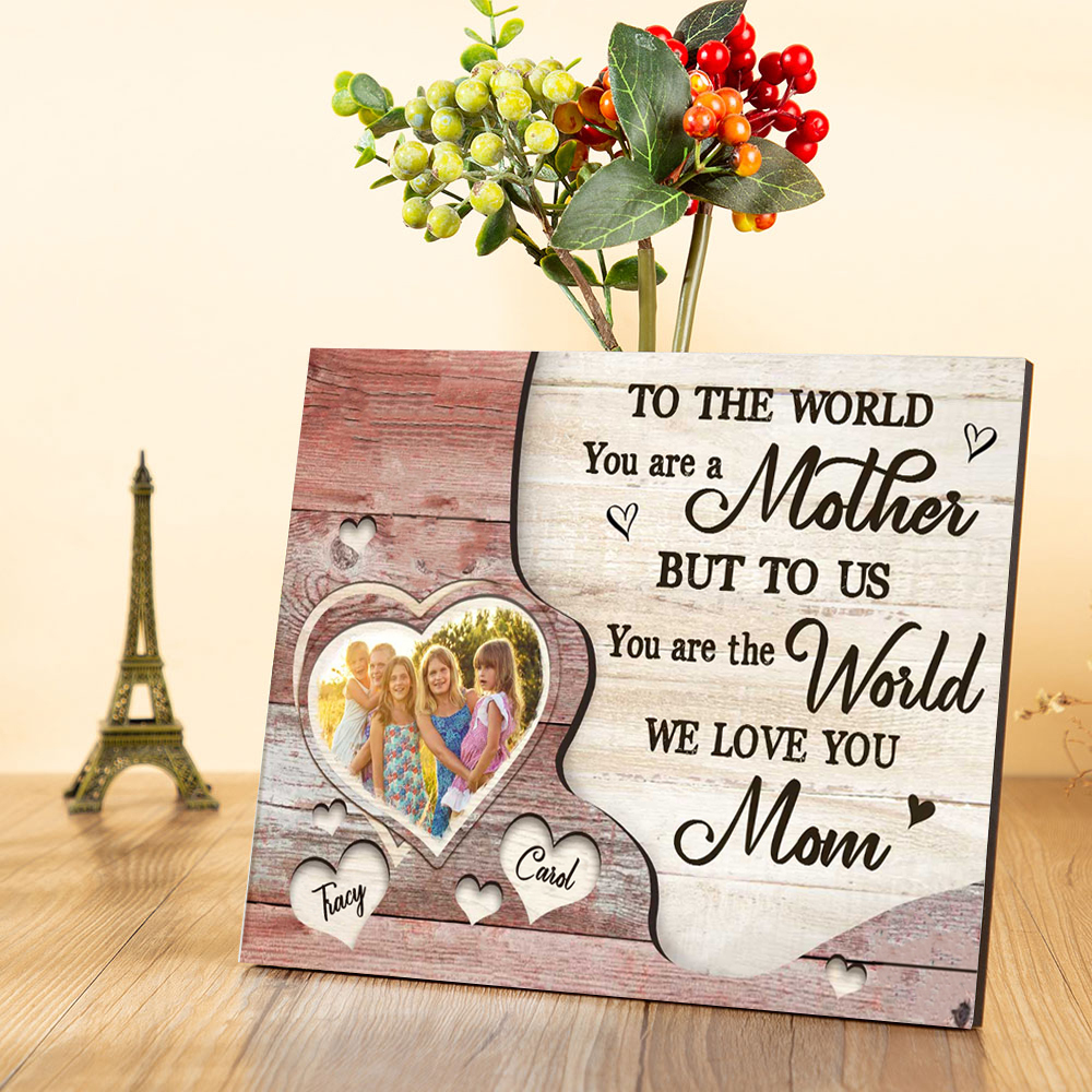 Mother Picture Board Personalised Photo Keepsake With 2 Names Wood Signs Photo Frame Gifts For Mom-Jessemade AU