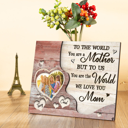 Mother Picture Board Personalised Photo Keepsake With 2 Names Wood Signs Photo Frame Gifts For Mom-Jessemade AU