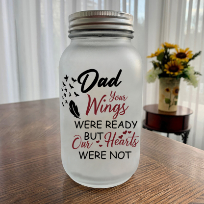 Memorial Jar Night Light "Your Wings Were Ready But Our Hearts Were Not" Memorial Bottle Solar Light-Jessemade AU