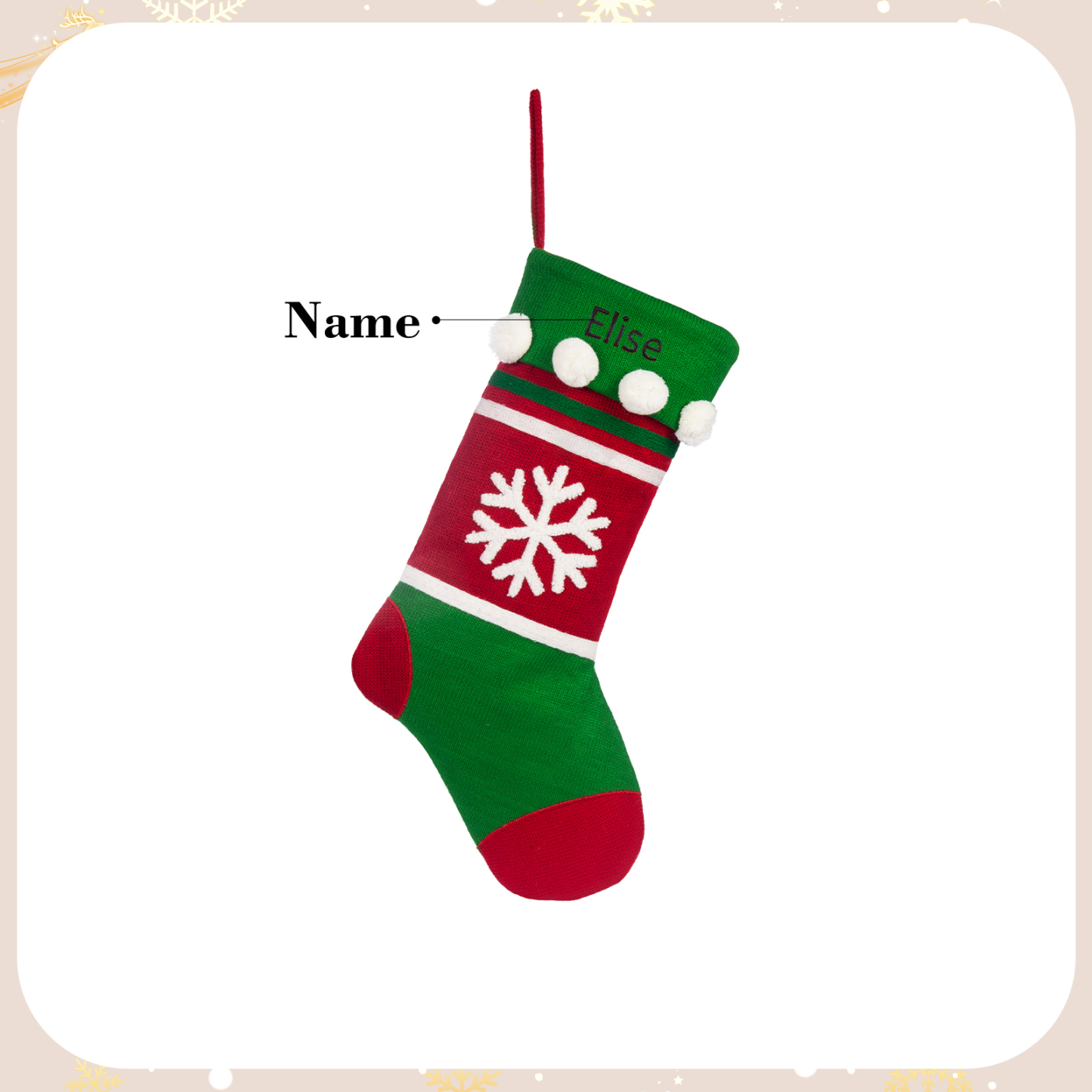 Personalised Christmas Stocking Ornament Custom 1 Name Christmas Gift Bags Gifts for Family Friends-Jessemade AU