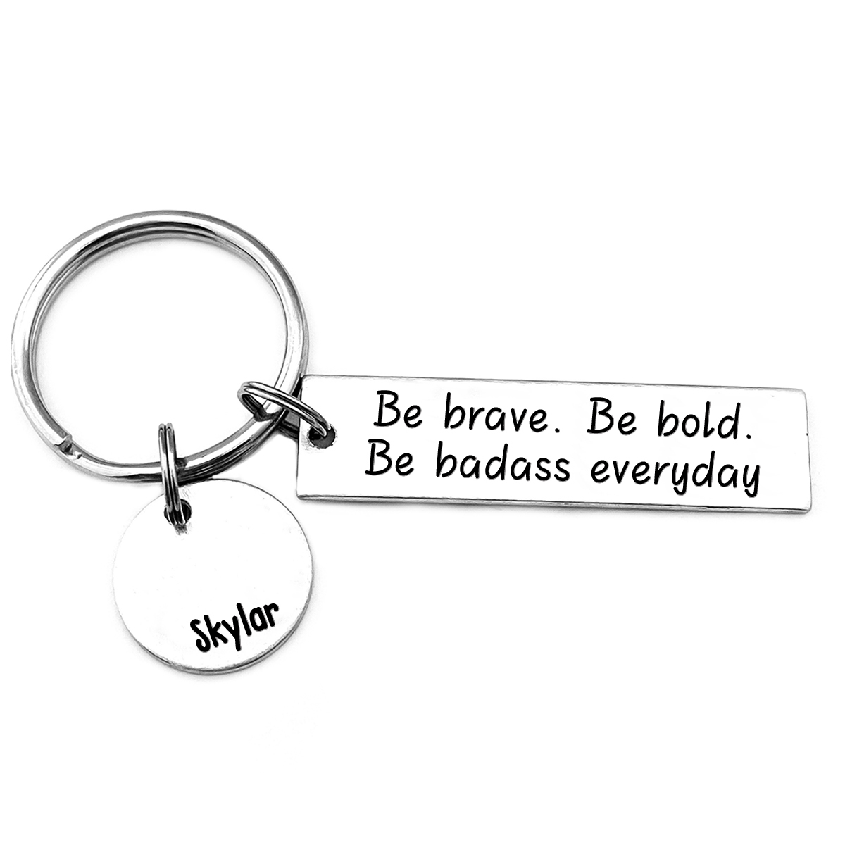 Be Brave Keychain Personalised Name Inspirational Gift "Be Brave. Be Bold. Be Badass Everyday"-Jessemade AU