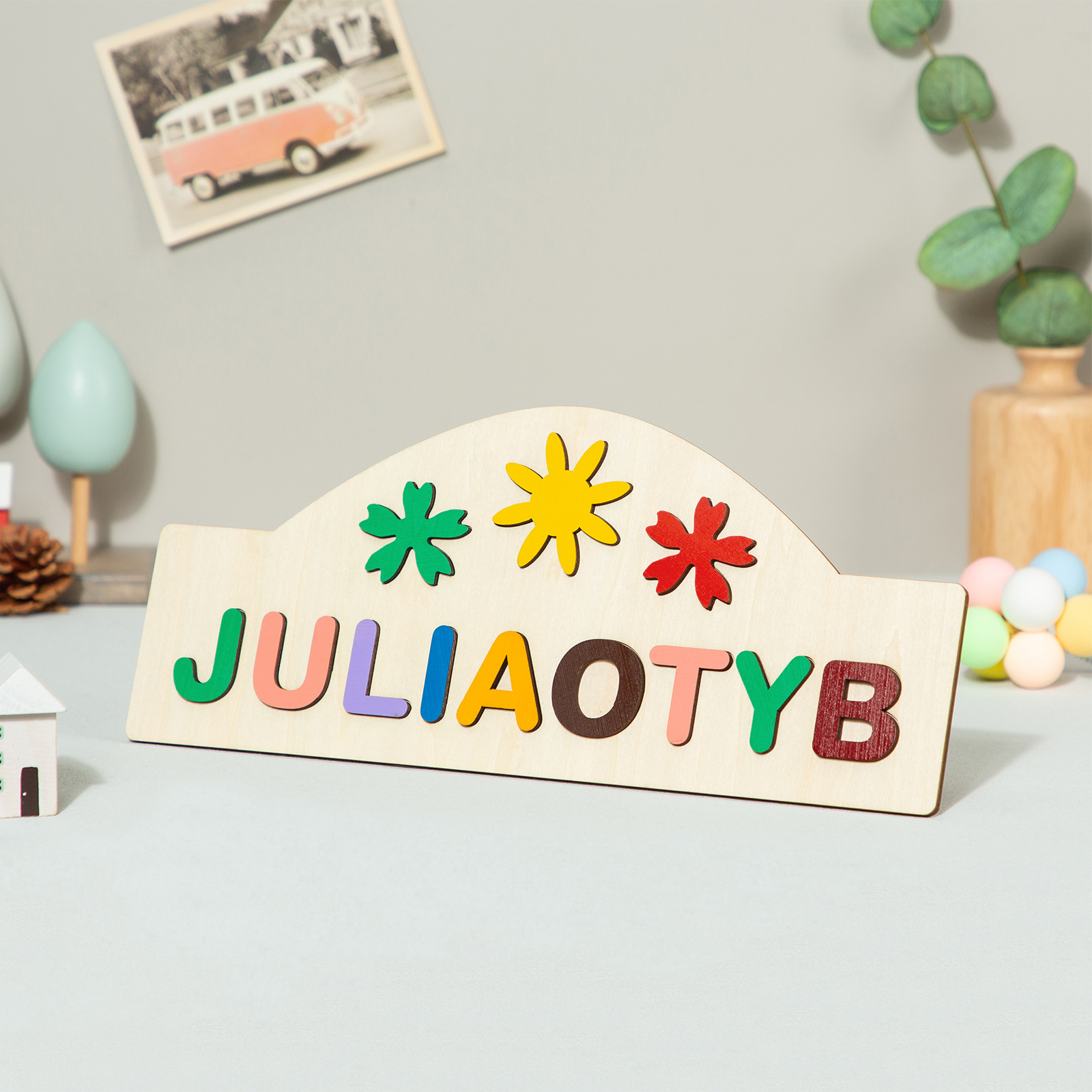 Personalised Kid's Wooden Name Alphabet Puzzle Toy for Toddlers Early Learning Child Toy-Jessemade AU