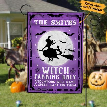 Personalised Witch Parking Only Halloween Garden Flag-Jessemade AU