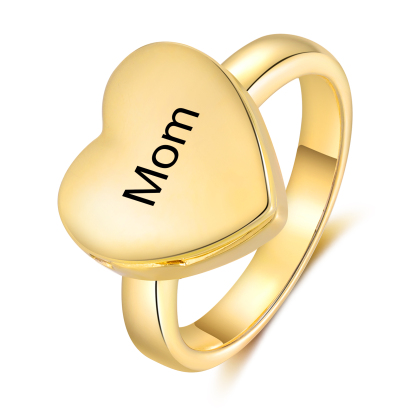 Personalised Women's Ring Custom Photo & Text Ring Gold Birthday Gift for Her-Jessemade AU