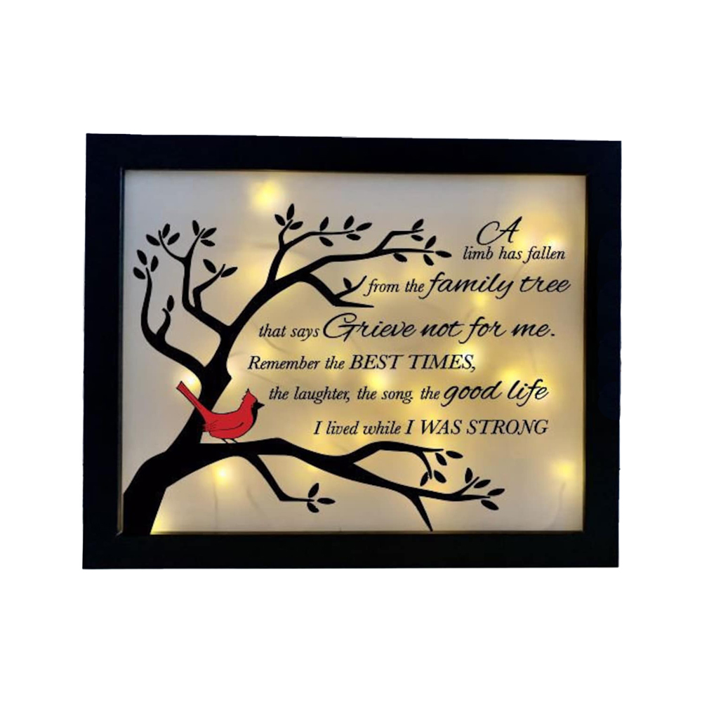 Cardinal Frame A Limb Has Fallen Lighted Shadow Box Memorial Gifts-Jessemade AU