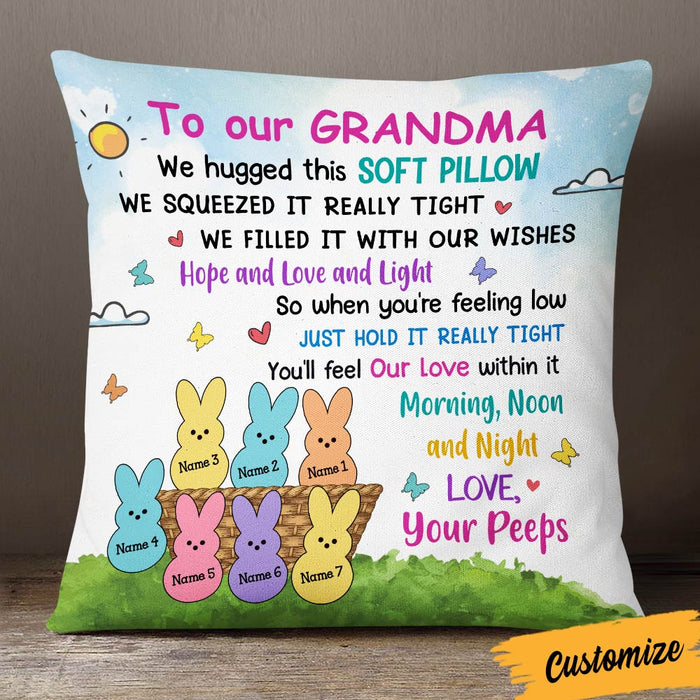 We Filled It With Our Wishes, Bunnies Short Plush Pillow Case Easter Gifts For Grandma-Jessemade AU